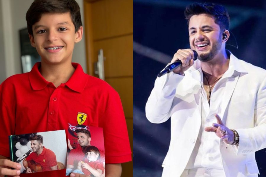 Após 9 anos, filho de Cristiano Araújo abre caixa com