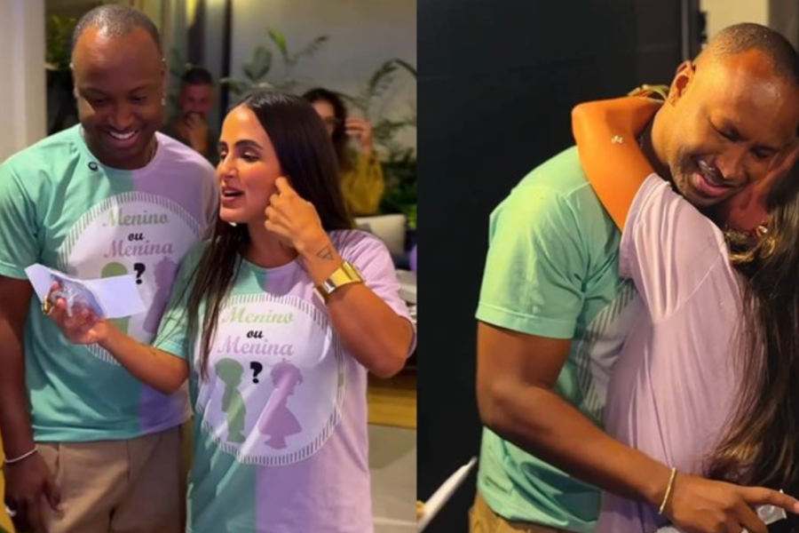 Thiaguinho e Carol Peixinho fazem chá revelação e anunciam sexo